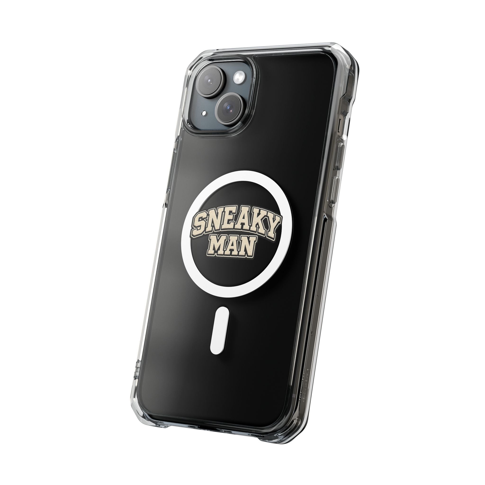 Sneaky Man Magnetic Clear iPhone Case — Clear MagSafe Compatible Protective Case