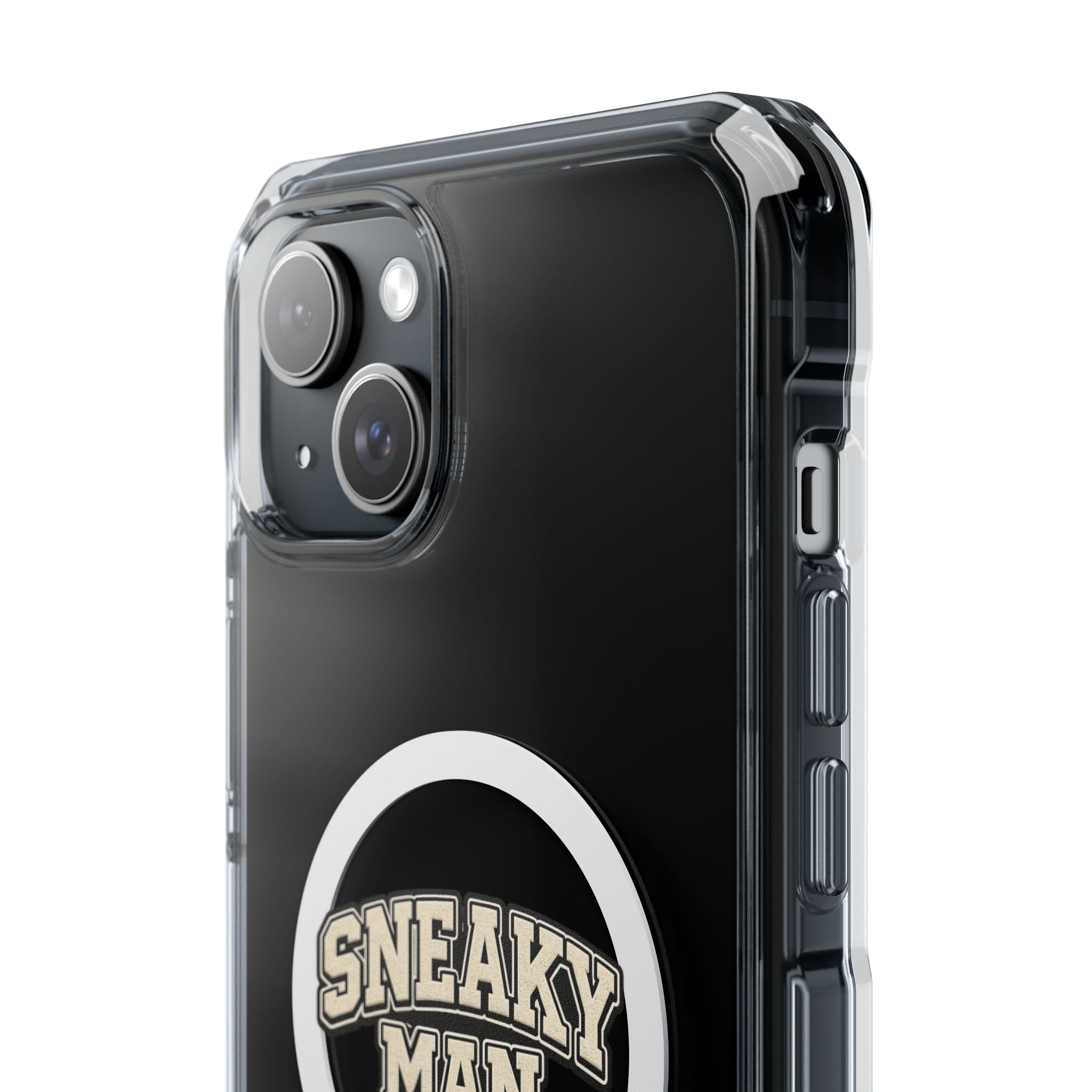 Sneaky Man Magnetic Clear iPhone Case — Clear MagSafe Compatible Protective Case
