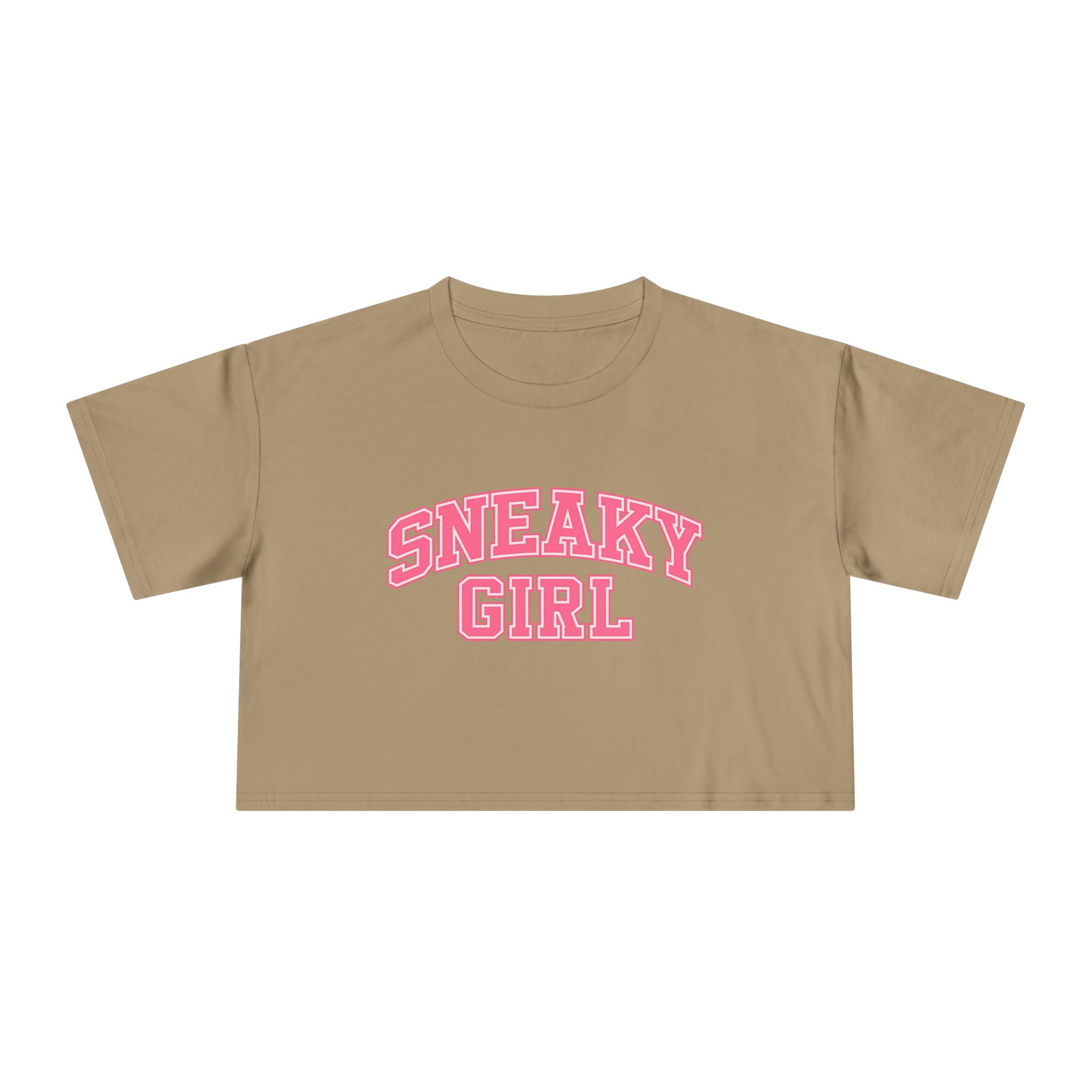 Sneaky Girl Pink Retro Crop Tee