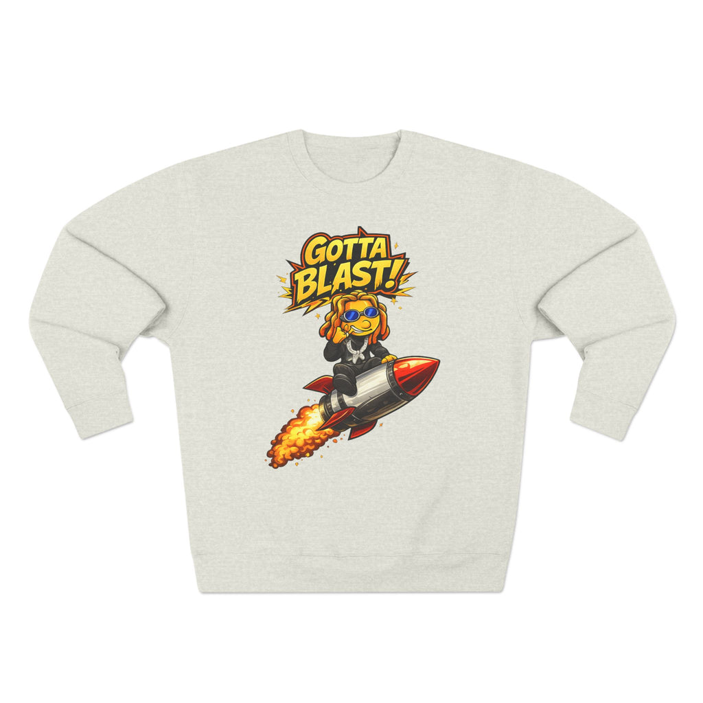 Gotta Blast Crewneck Sweatshirt — "Gotta Blast!" Retro Rocket Graphic