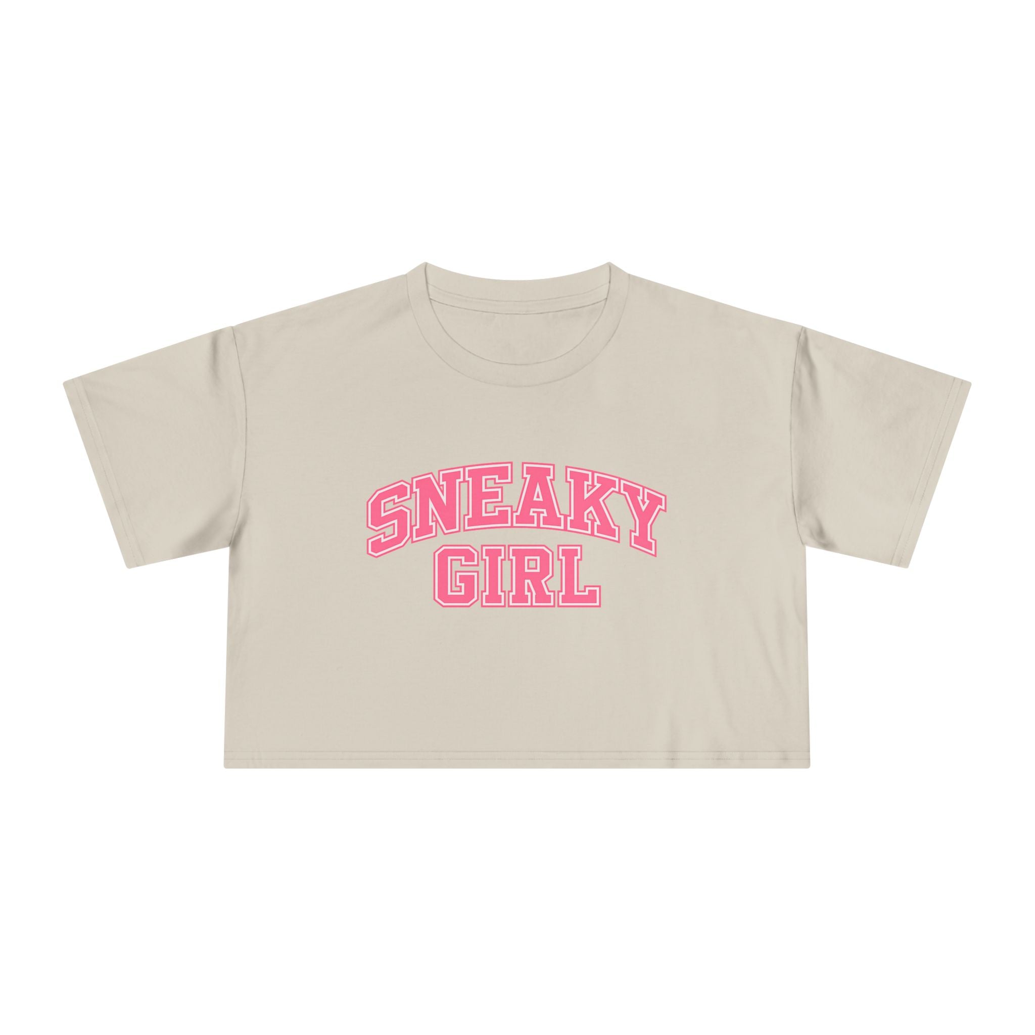 Sneaky Girl Pink Retro Crop Tee