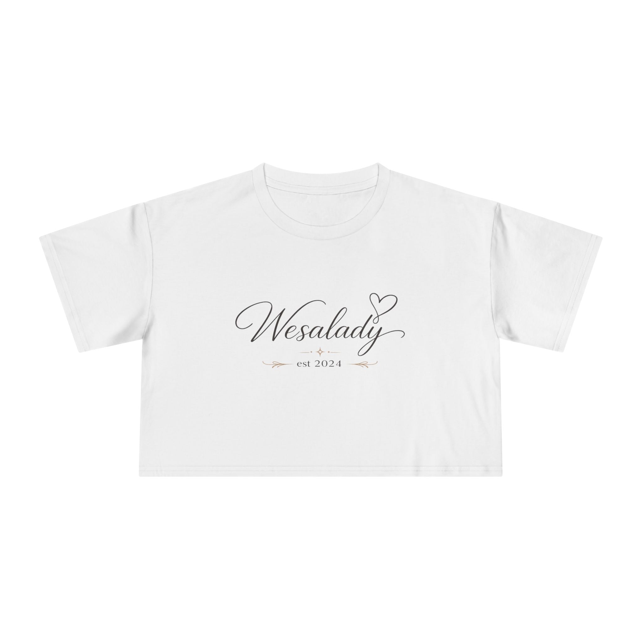 Crop Tee — "Wesalady est. 2024" Feminine Script Crop Top