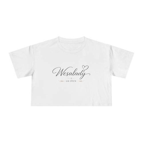 Crop Tee — "Wesalady est. 2024" Feminine Script Crop Top
