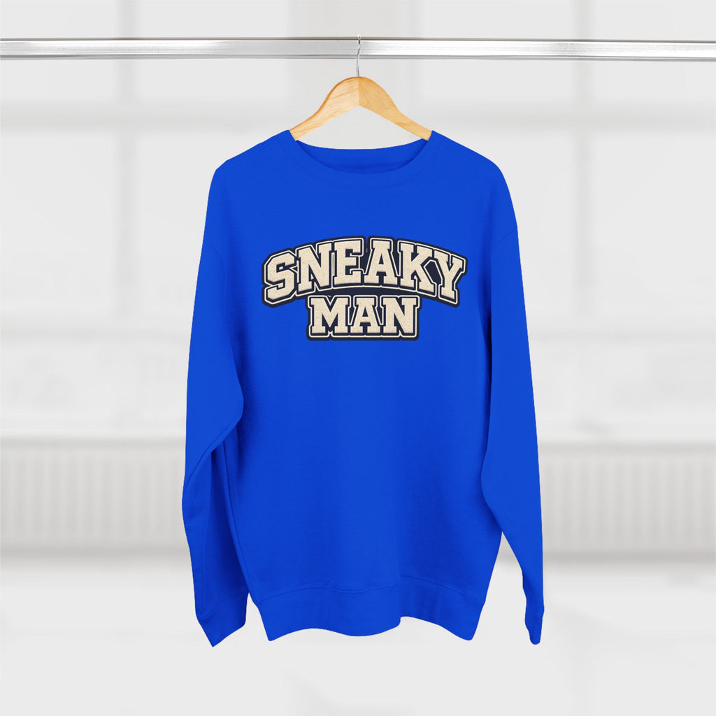 Sneaky Man Crewneck Sweatshirt — Retro Collegiate Graphic Pullover