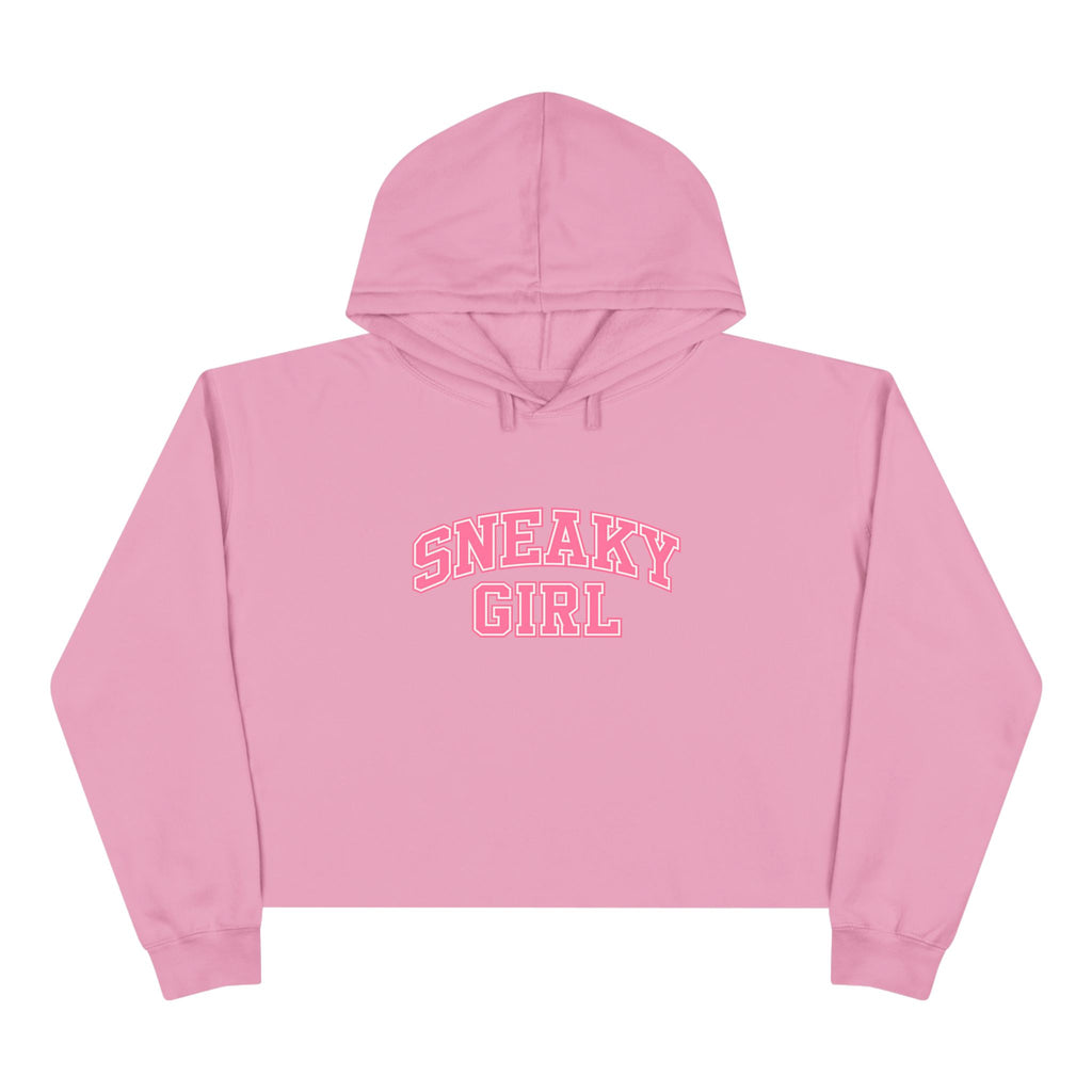 Sneaky Girl Cropped Hoodie — Retro Lettering