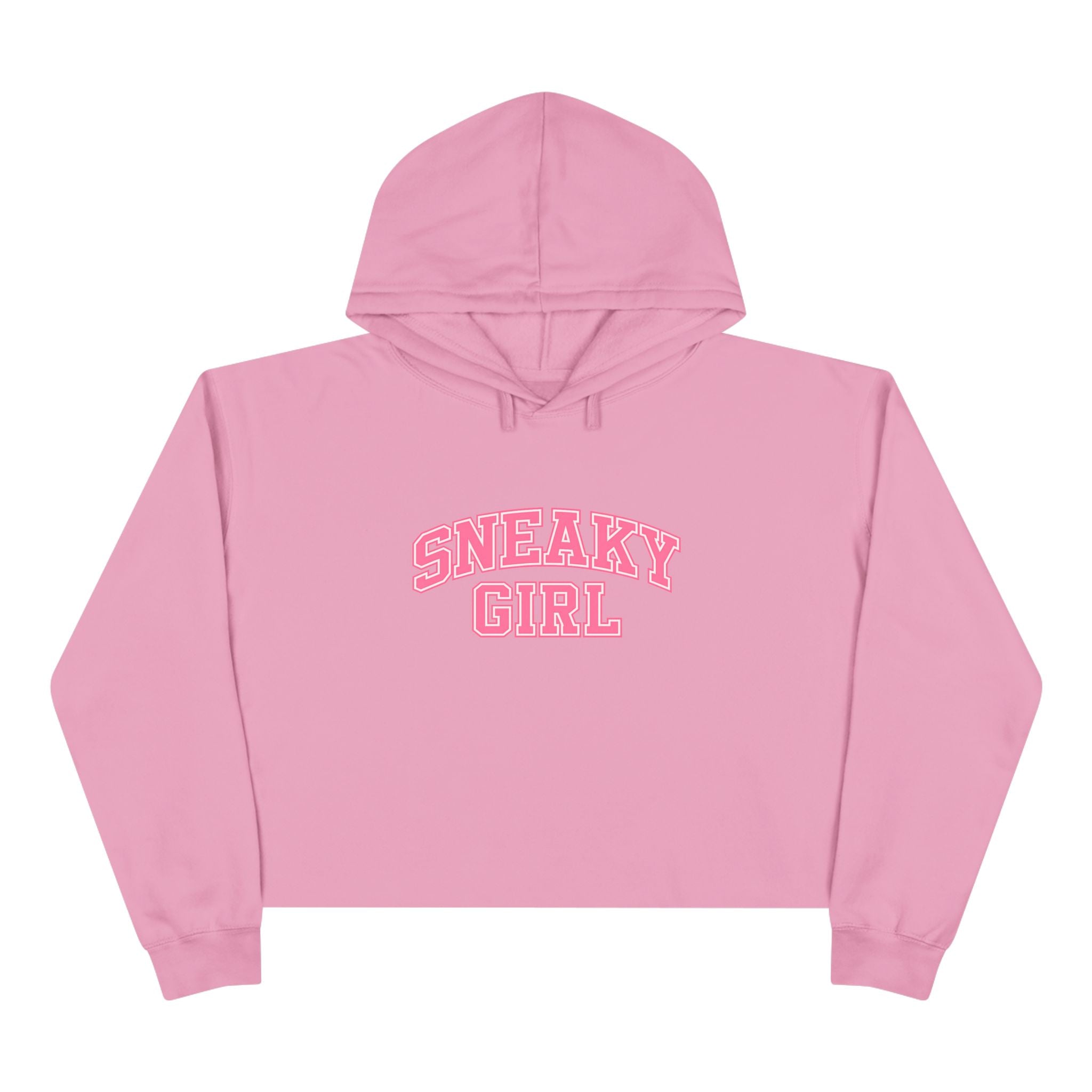 Sneaky Girl Cropped Hoodie — Retro Lettering