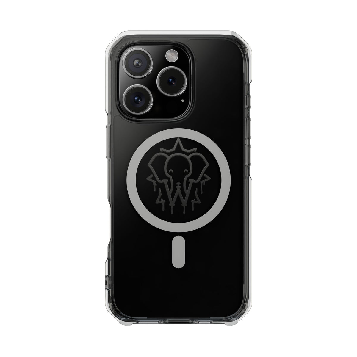 Clear Magnetic Phone Case — Black Elephant Wesalinki Ring Grip