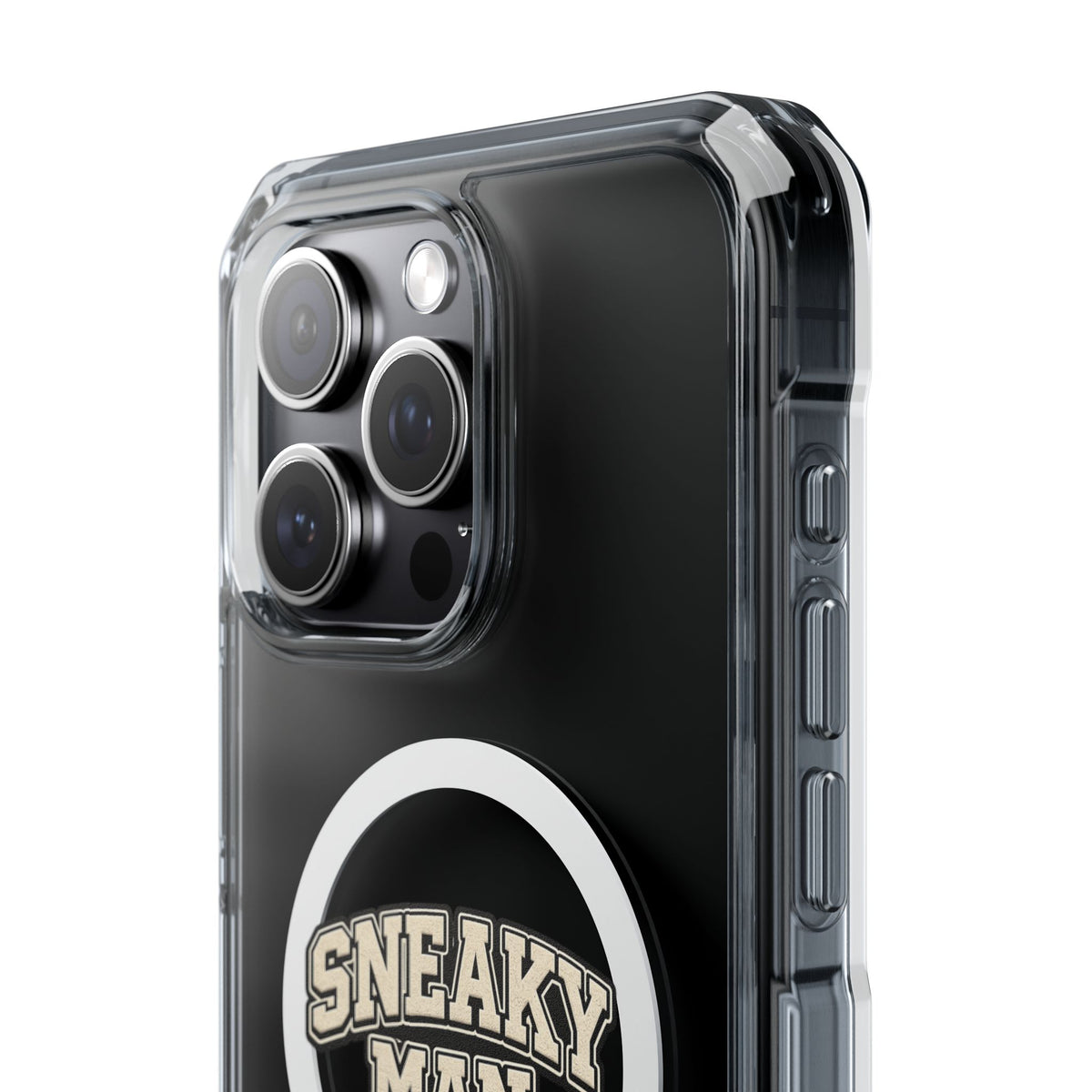 Sneaky Man Magnetic Clear iPhone Case — Clear MagSafe Compatible Protective Case
