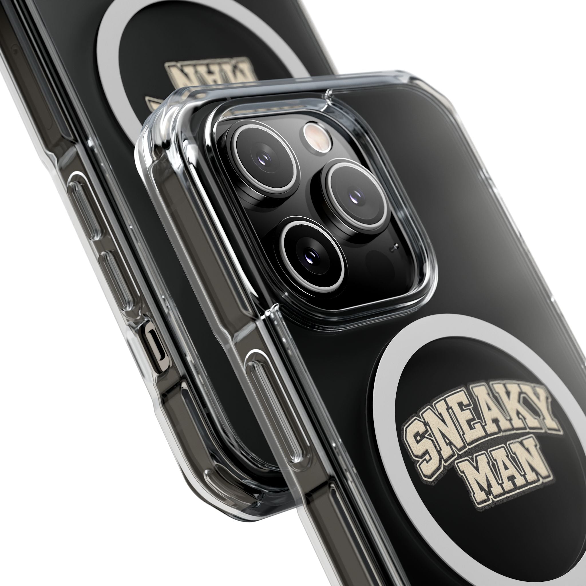 Sneaky Man Magnetic Clear iPhone Case — Clear MagSafe Compatible Protective Case