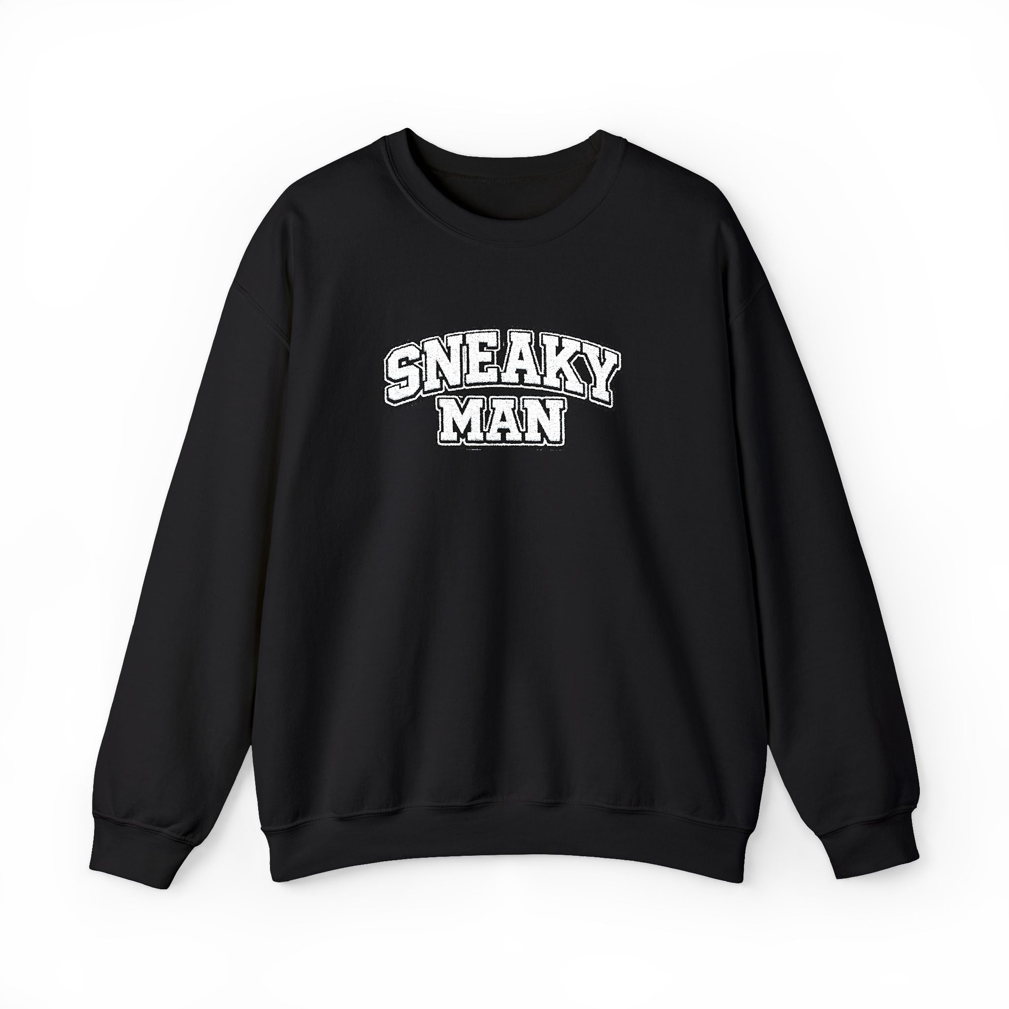 Sneaky Man Crewneck Sweatshirt — Retro Collegiate Embroidery
