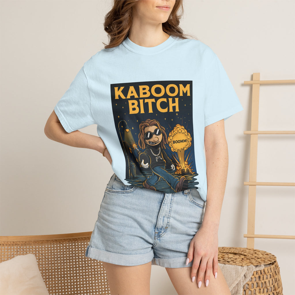 Kaboom Bitch T-Shirt — Vintage Cartoon Explosion Graphic Tee