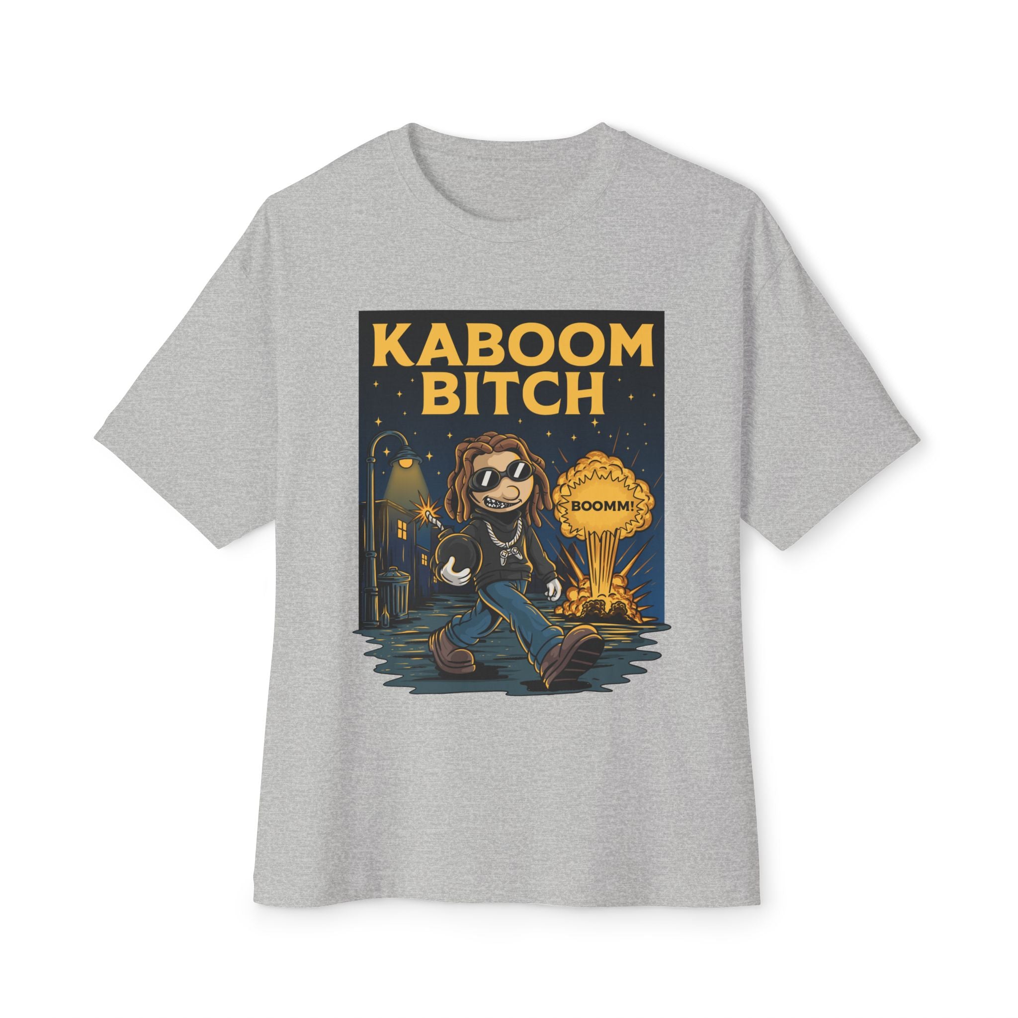 Oversized Kaboom Bitch Graphic Box Tee
