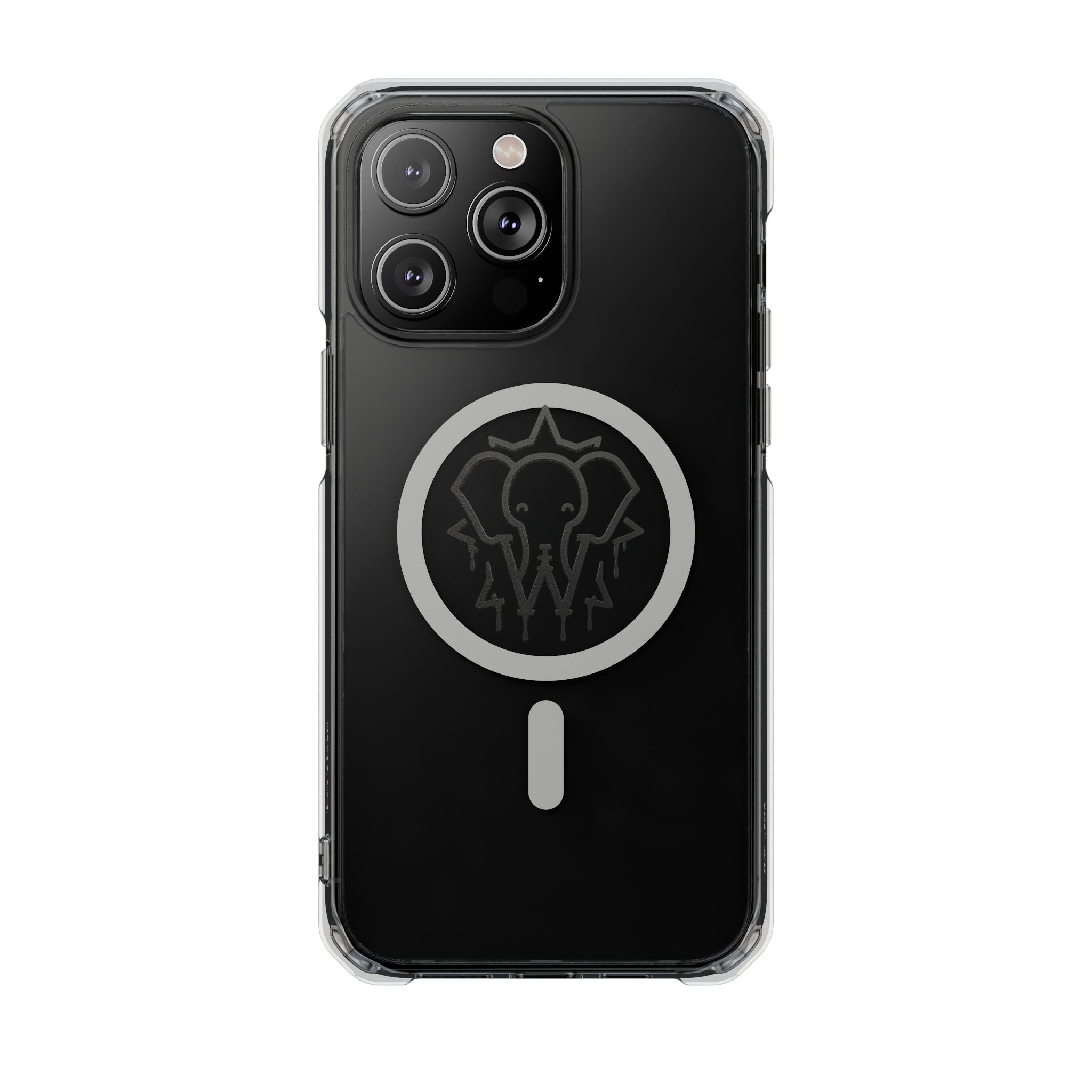 Clear Magnetic Phone Case — Black Elephant Wesalinki Ring Grip