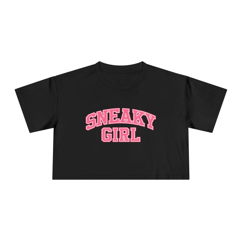 Sneaky Girl Pink Retro Crop Tee
