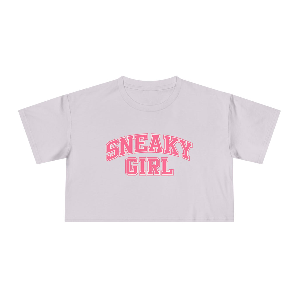 Sneaky Girl Pink Retro Crop Tee