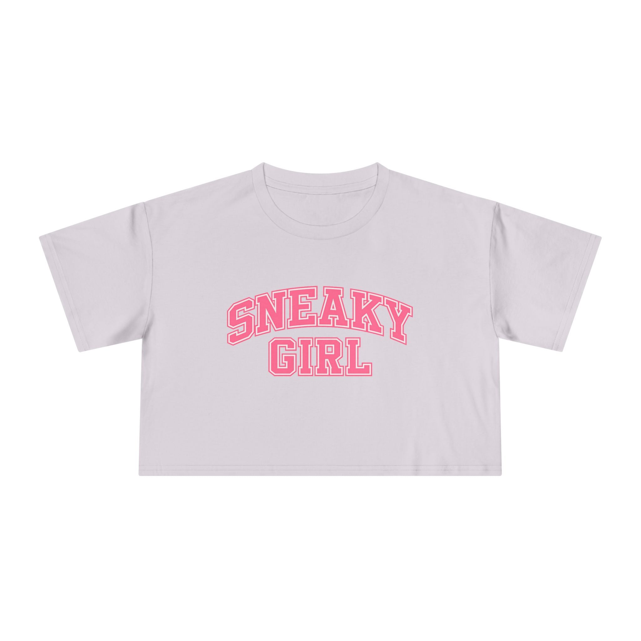 Sneaky Girl Pink Retro Crop Tee