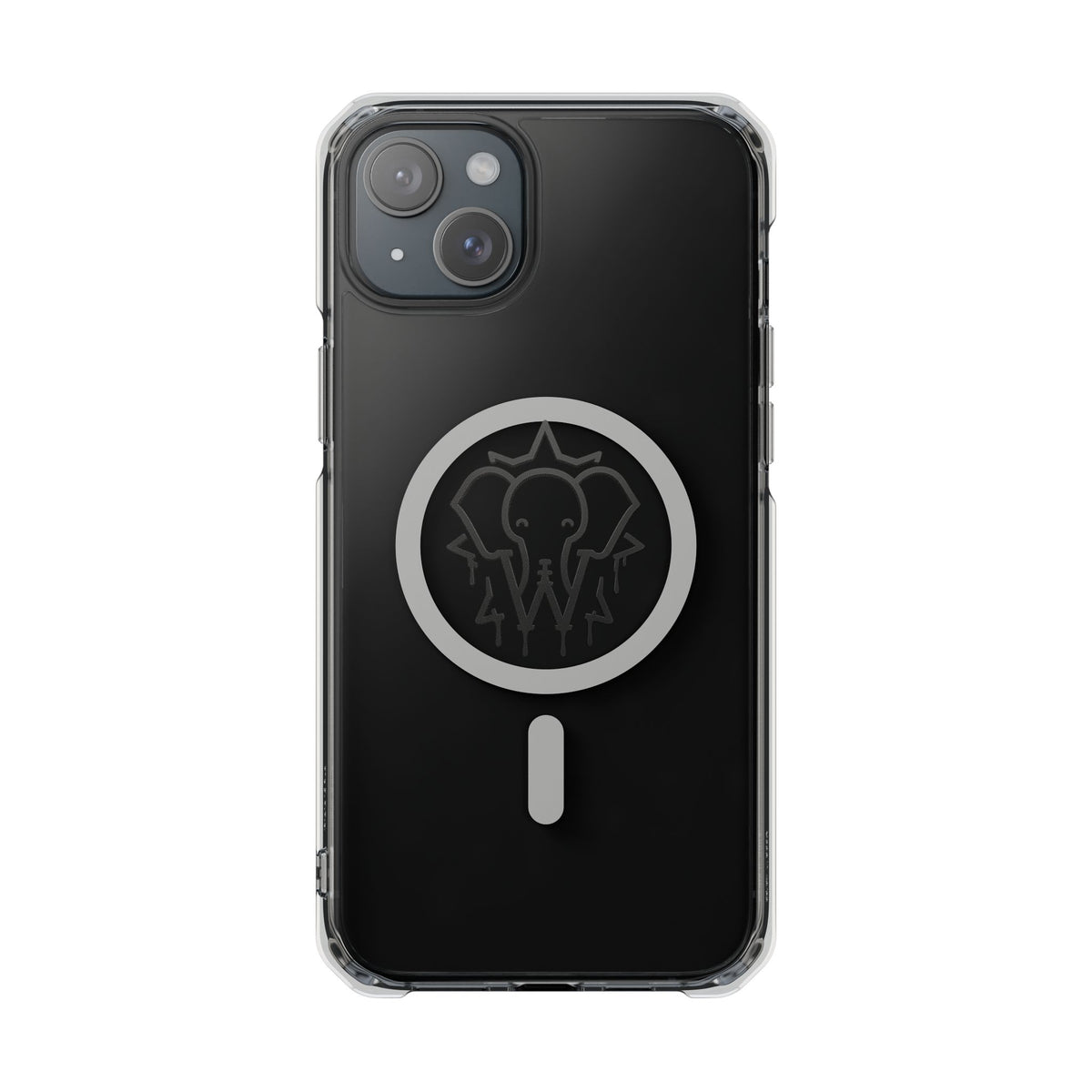 Clear Magnetic Phone Case — Black Elephant Wesalinki Ring Grip