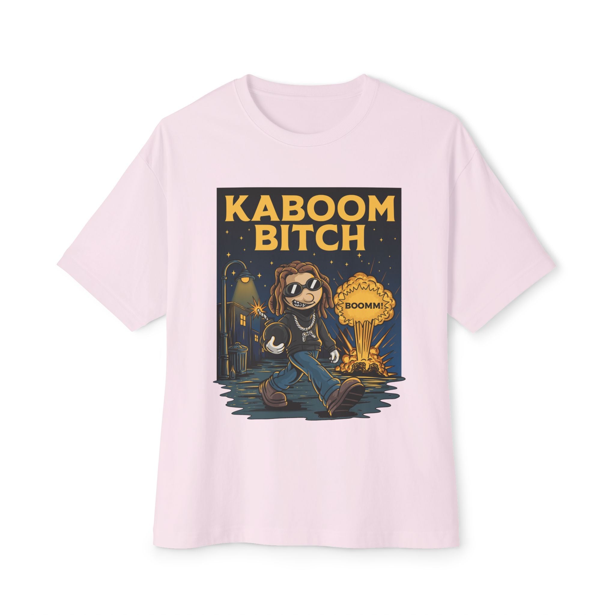 Oversized Kaboom Bitch Graphic Box Tee