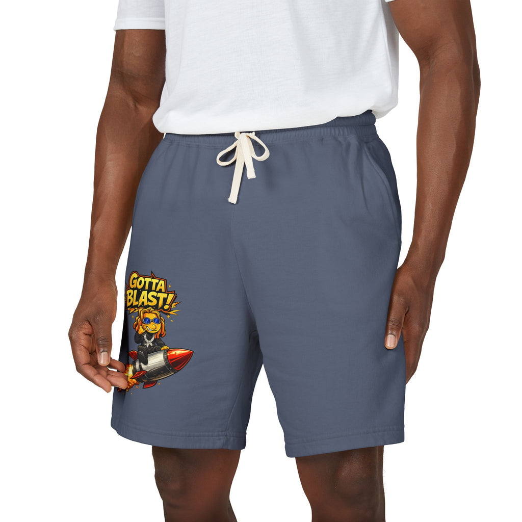 Gotta Blast Sweat Shorts — 'Gotta Blast!' Rocket Character Fleece Lounge Shorts