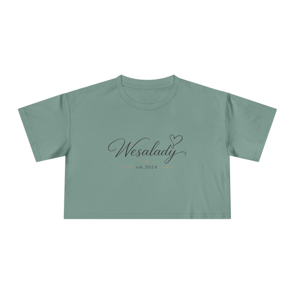 Crop Tee — "Wesalady est. 2024" Feminine Script Crop Top