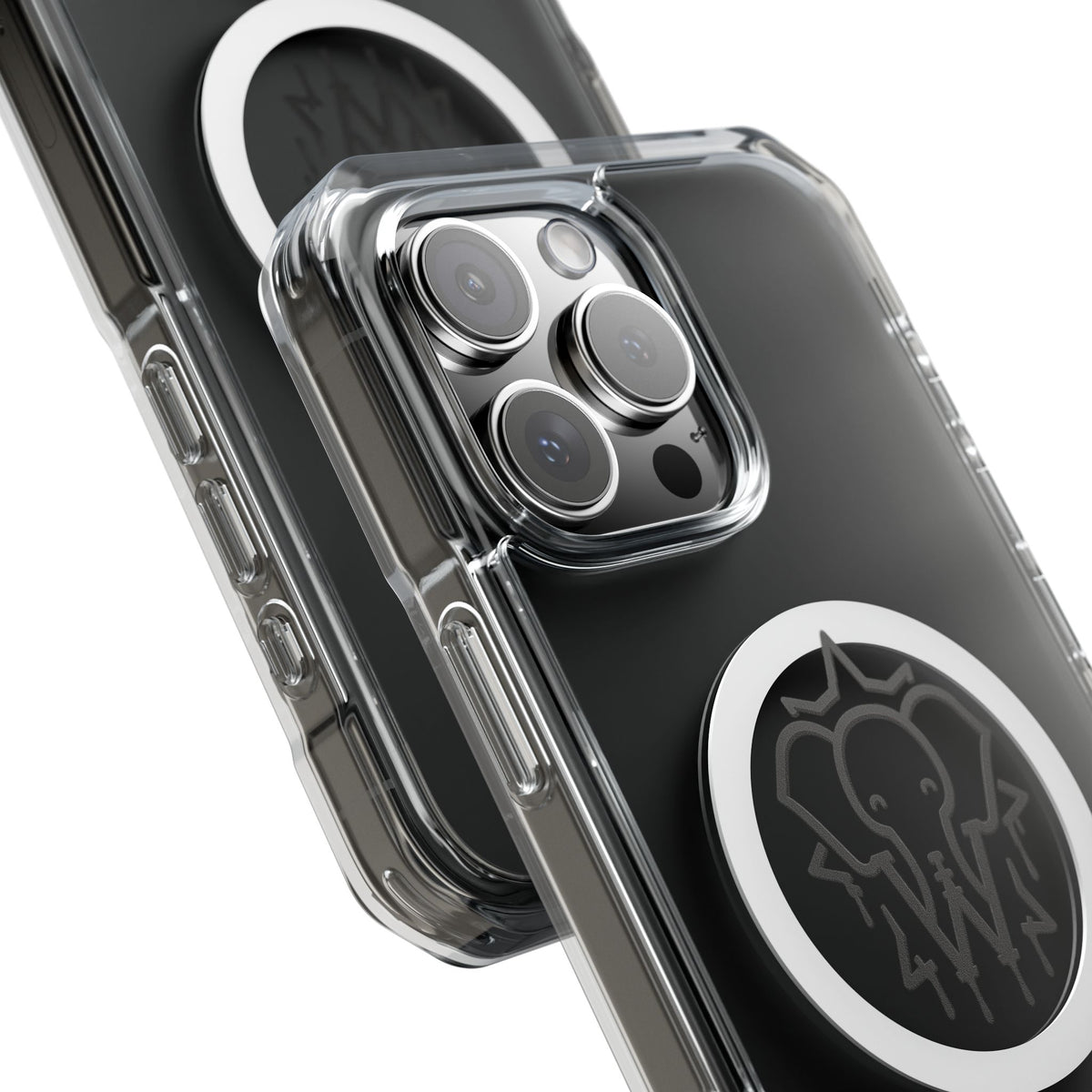 Clear Magnetic Phone Case — Black Elephant Wesalinki Ring Grip