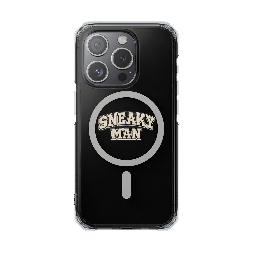 Sneaky Man Magnetic Clear iPhone Case — Clear MagSafe Compatible Protective Case
