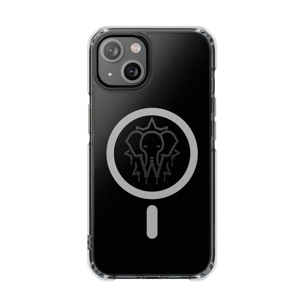 Clear Magnetic Phone Case — Black Elephant Wesalinki Ring Grip