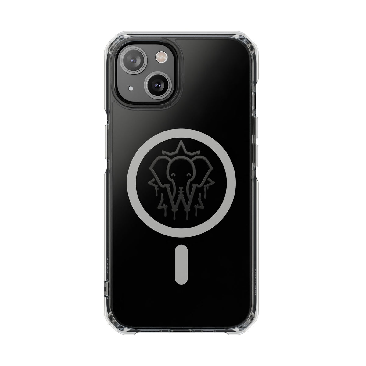 Clear Magnetic Phone Case — Black Elephant Wesalinki Ring Grip