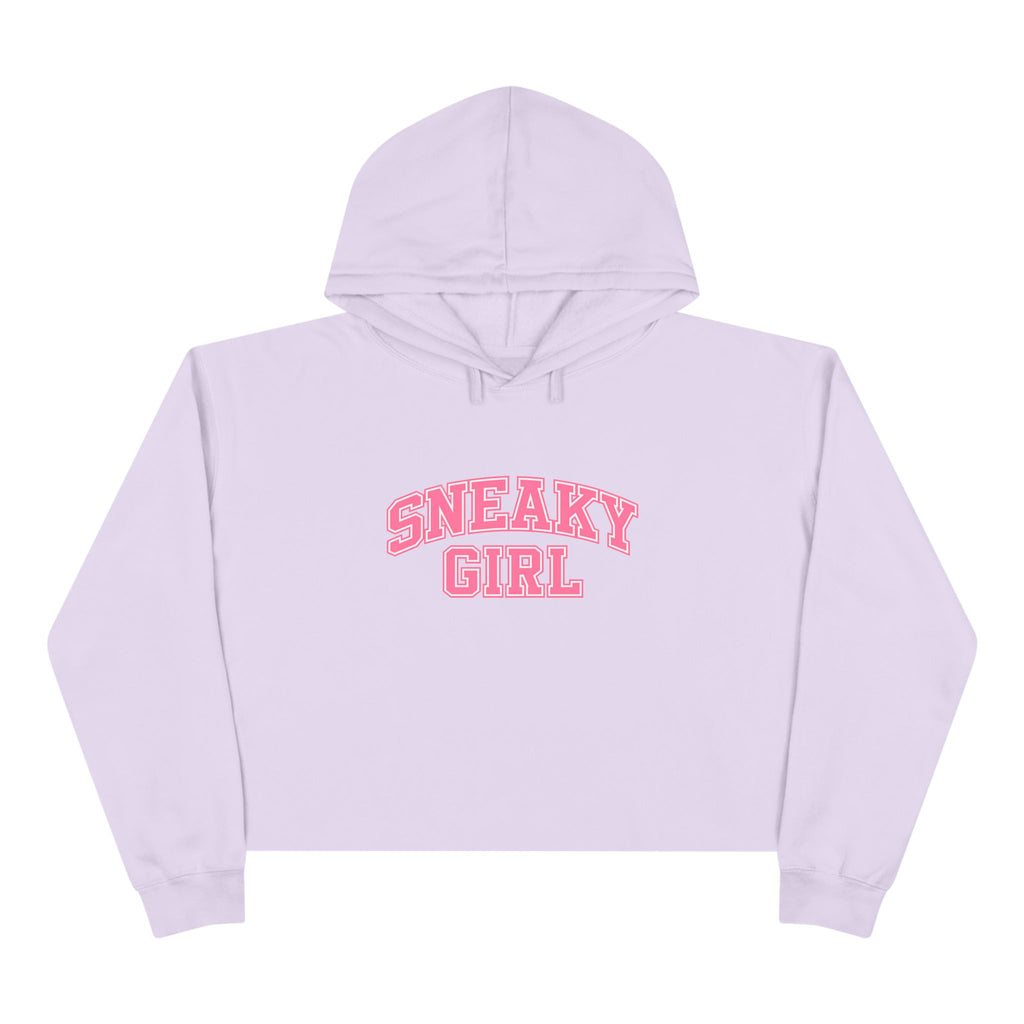 Sneaky Girl Cropped Hoodie — Retro Lettering