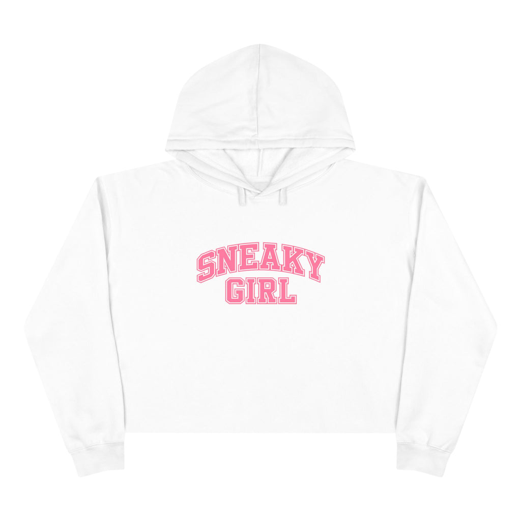 Sneaky Girl Cropped Hoodie — Retro Lettering
