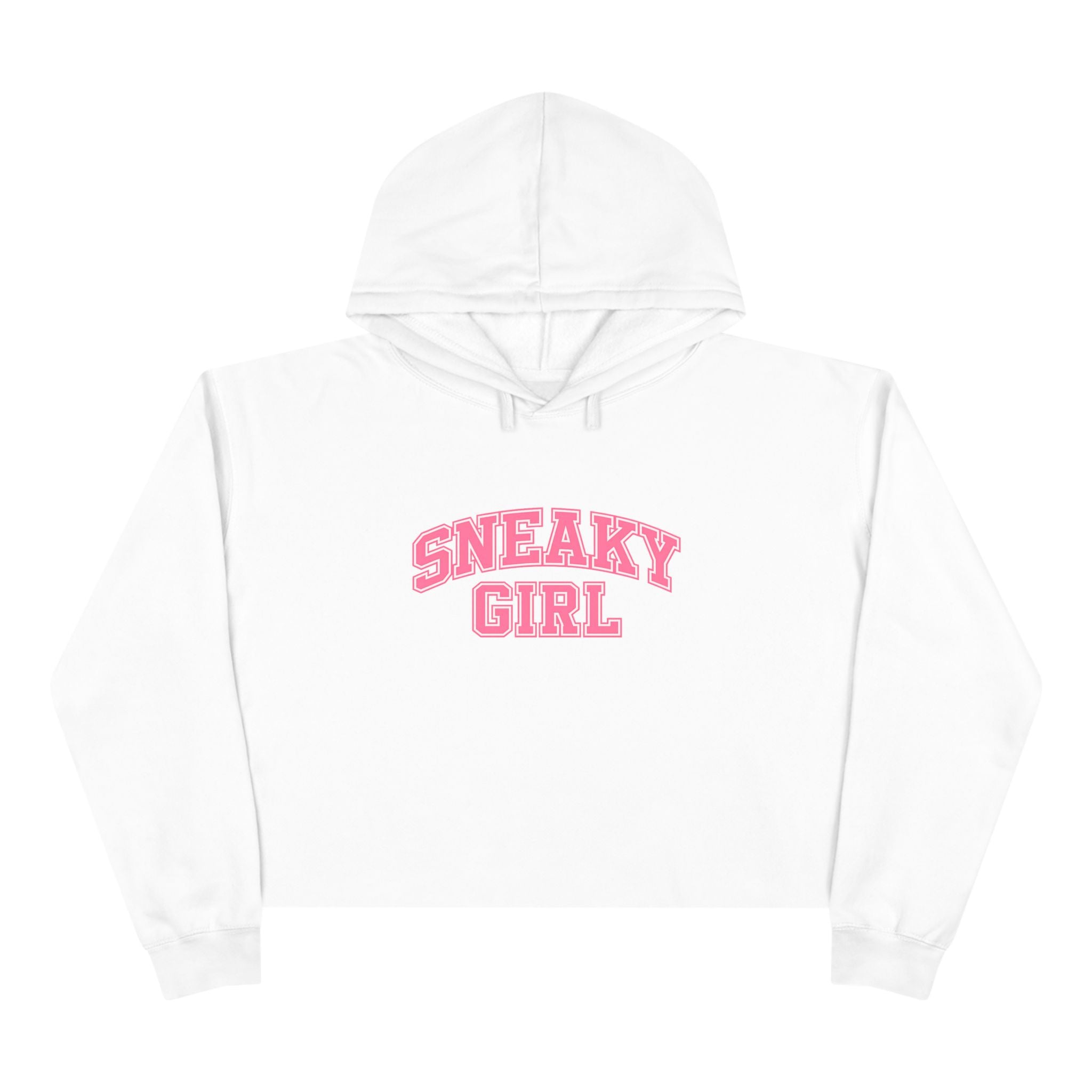 Sneaky Girl Cropped Hoodie — Retro Lettering