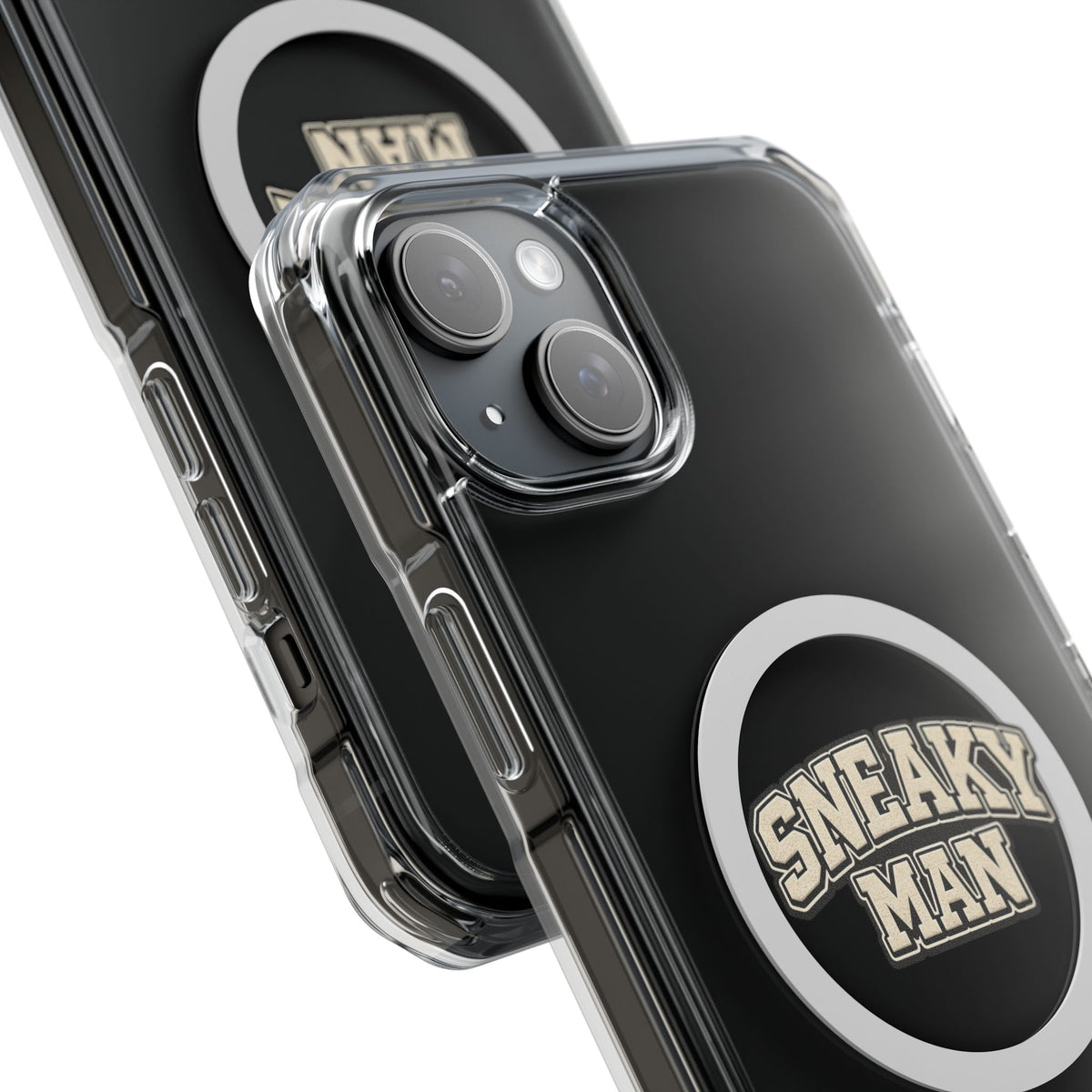 Sneaky Man Magnetic Clear iPhone Case — Clear MagSafe Compatible Protective Case