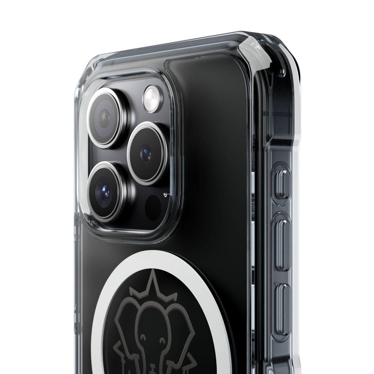 Clear Magnetic Phone Case — Black Elephant Wesalinki Ring Grip