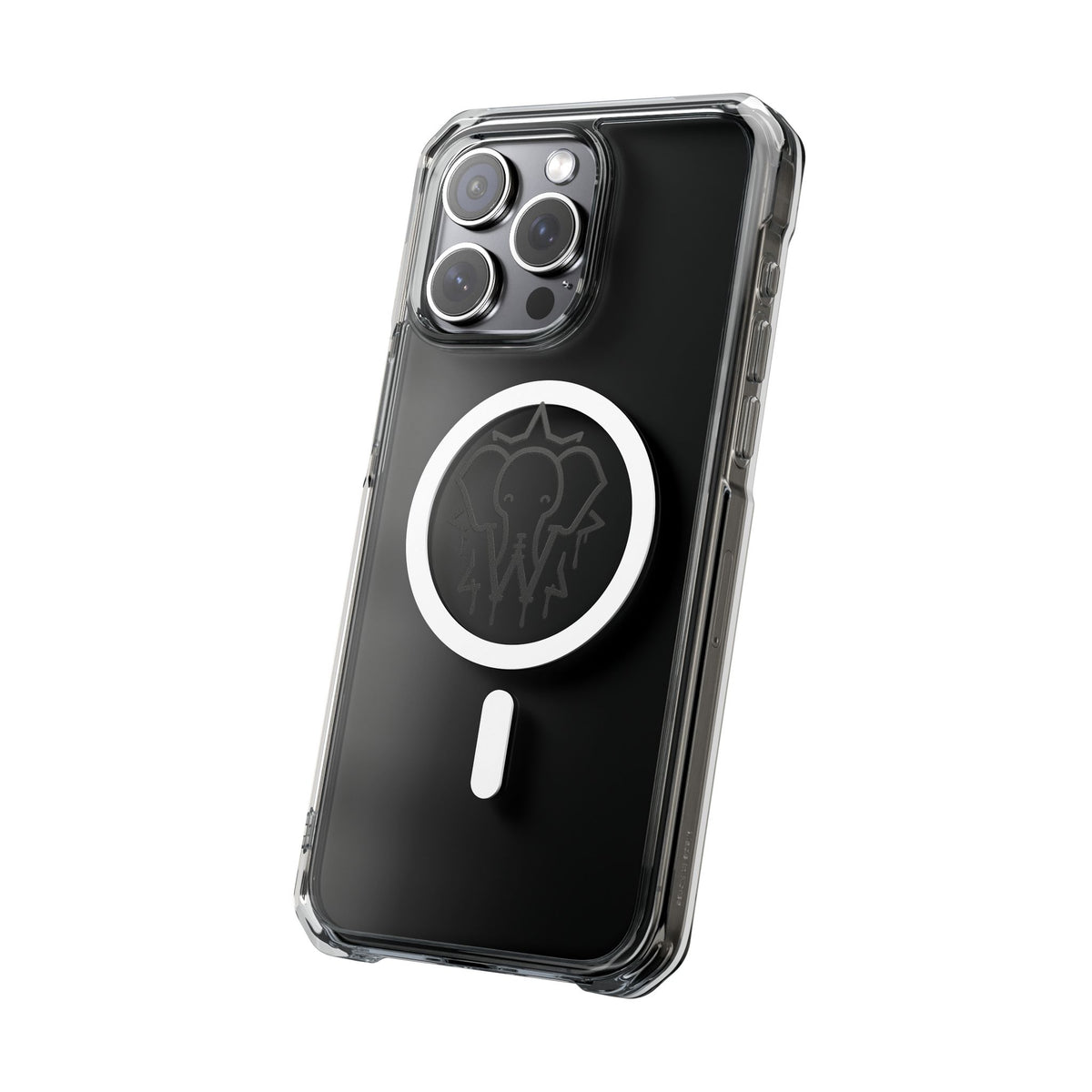 Clear Magnetic Phone Case — Black Elephant Wesalinki Ring Grip