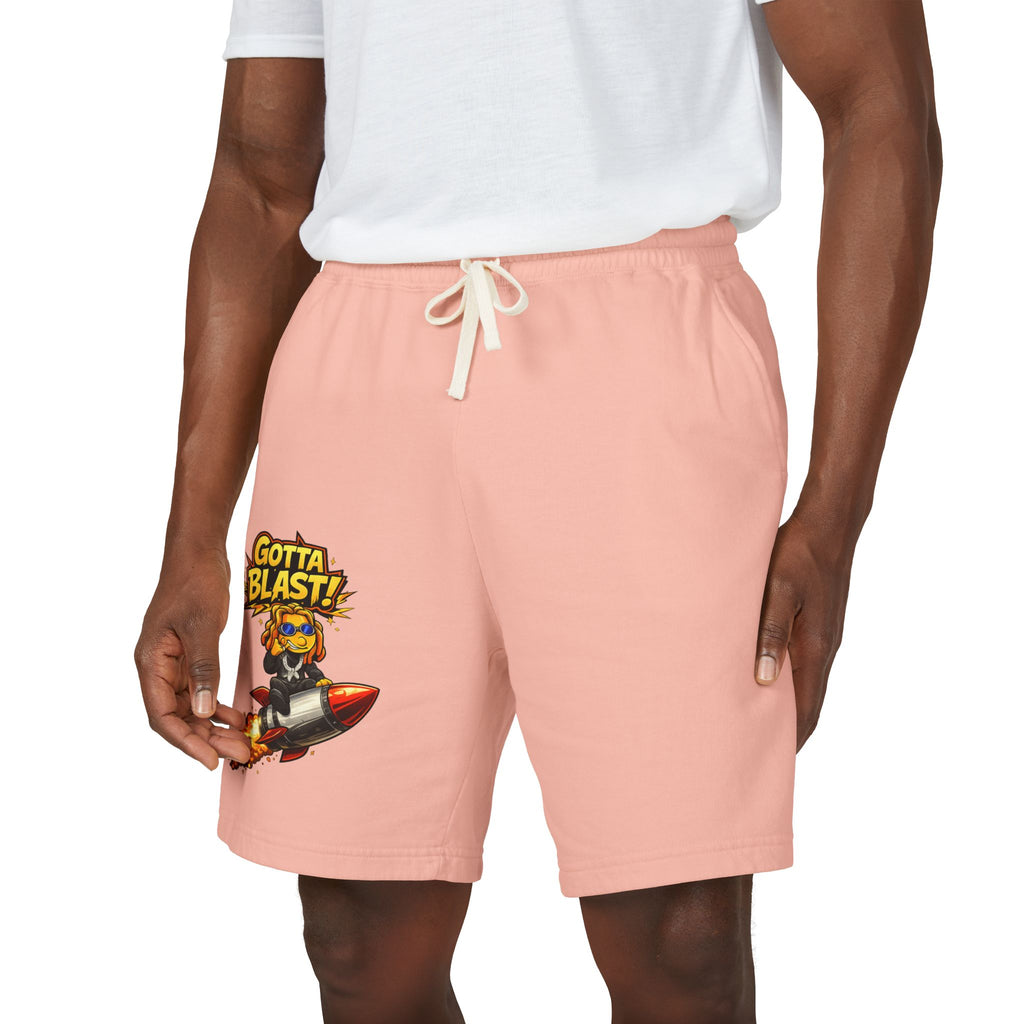 Gotta Blast Sweat Shorts — 'Gotta Blast!' Rocket Character Fleece Lounge Shorts