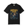 Sneaky Man Graphic T-Shirt — Vintage Nighttime Cartoon Tee
