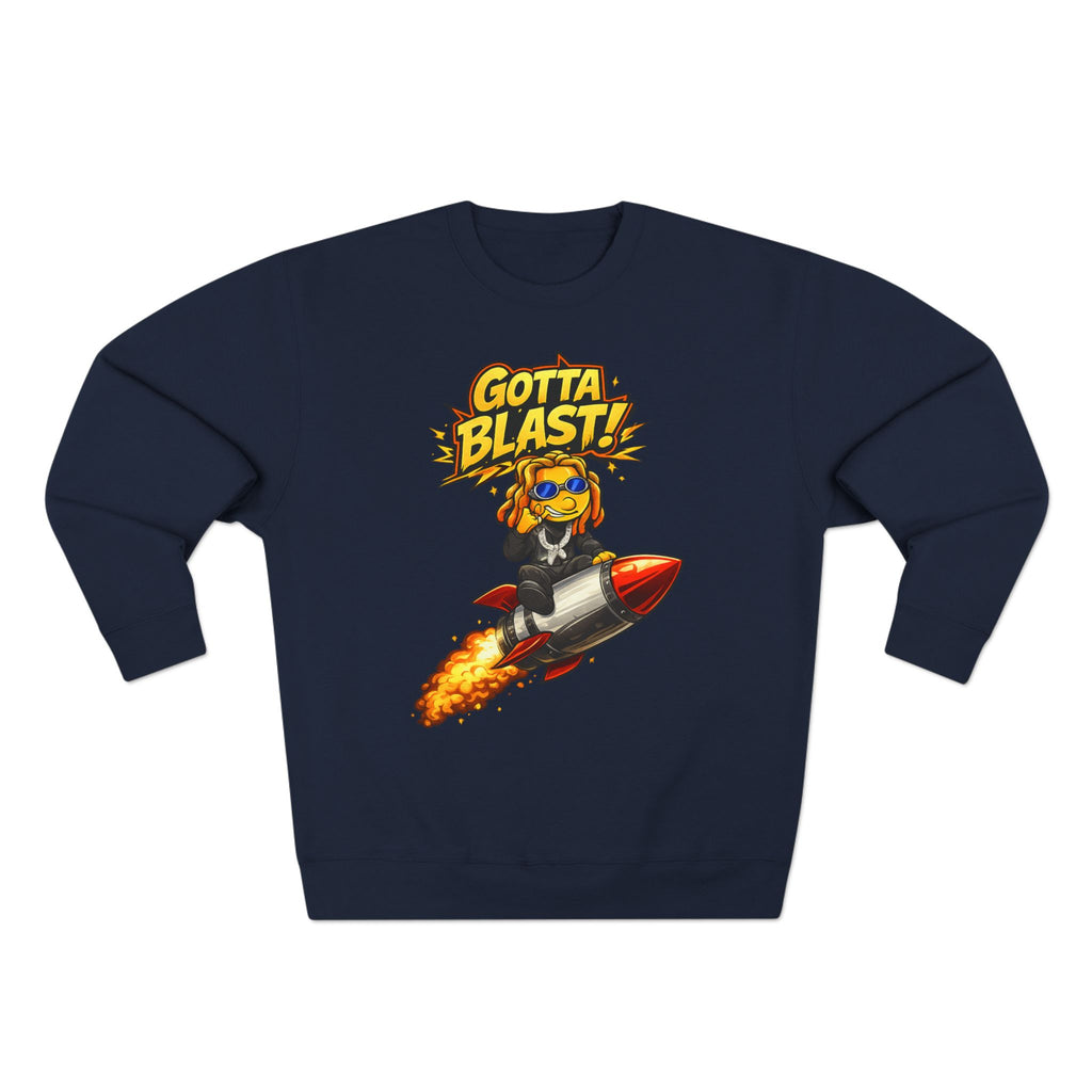Gotta Blast Crewneck Sweatshirt — "Gotta Blast!" Retro Rocket Graphic