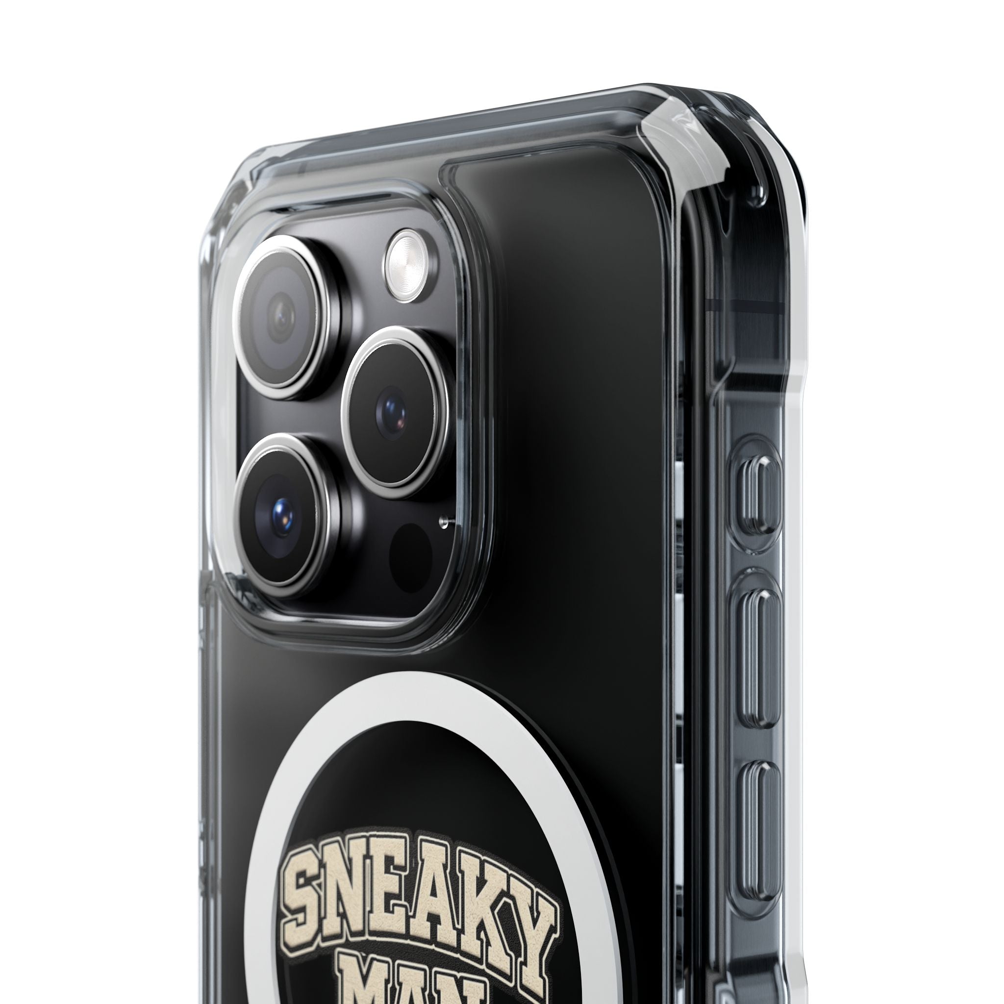 Sneaky Man Magnetic Clear iPhone Case — Clear MagSafe Compatible Protective Case