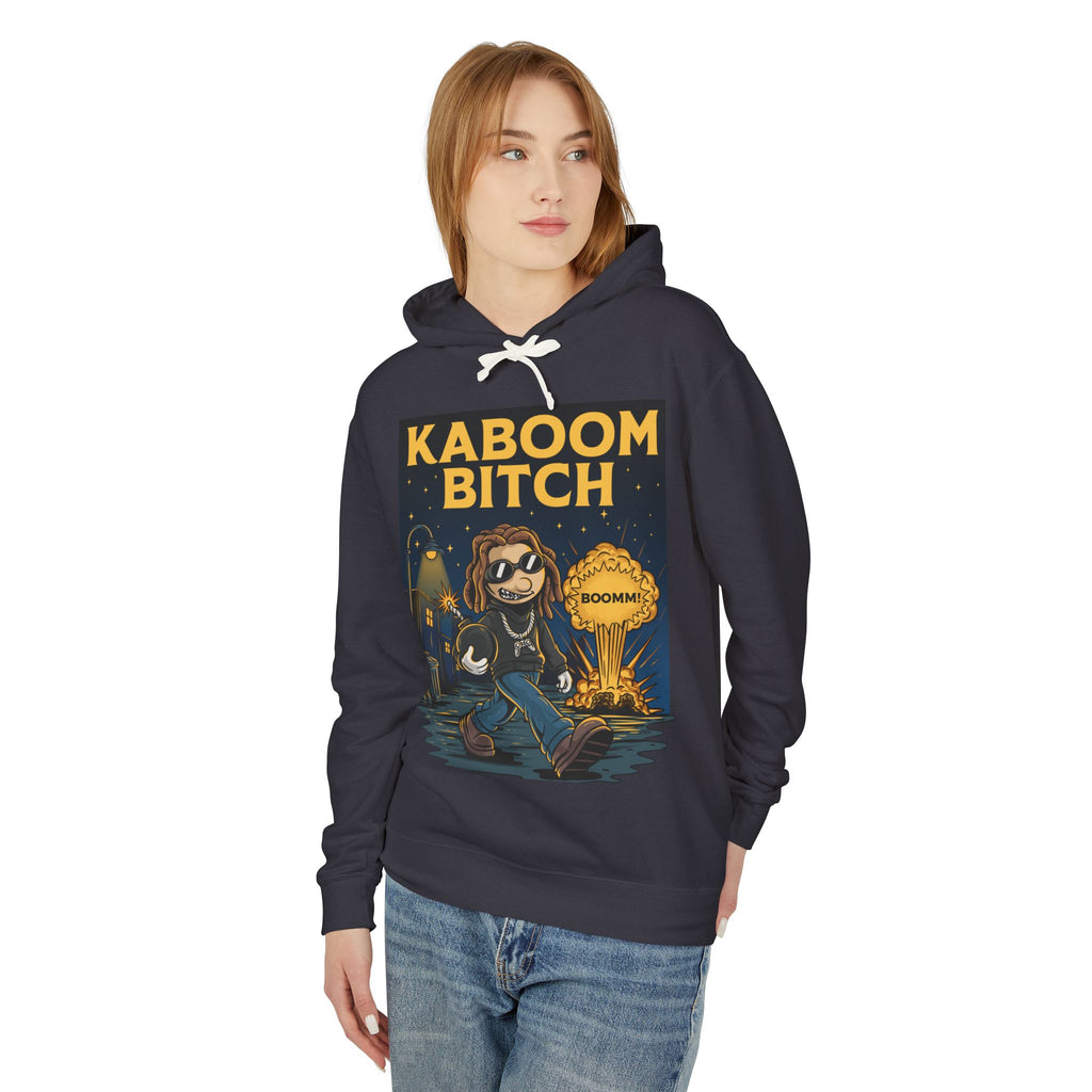 Unisex Kaboom Bitch Hoodie — Retro Cartoon Explosion Graphic Hoodie