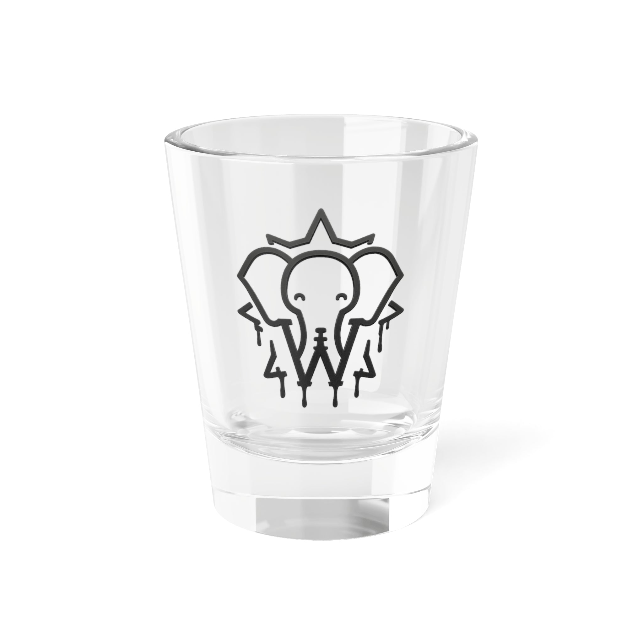 Elephant Logo Shot Glass — 1.5oz Branded Party Shotglass
