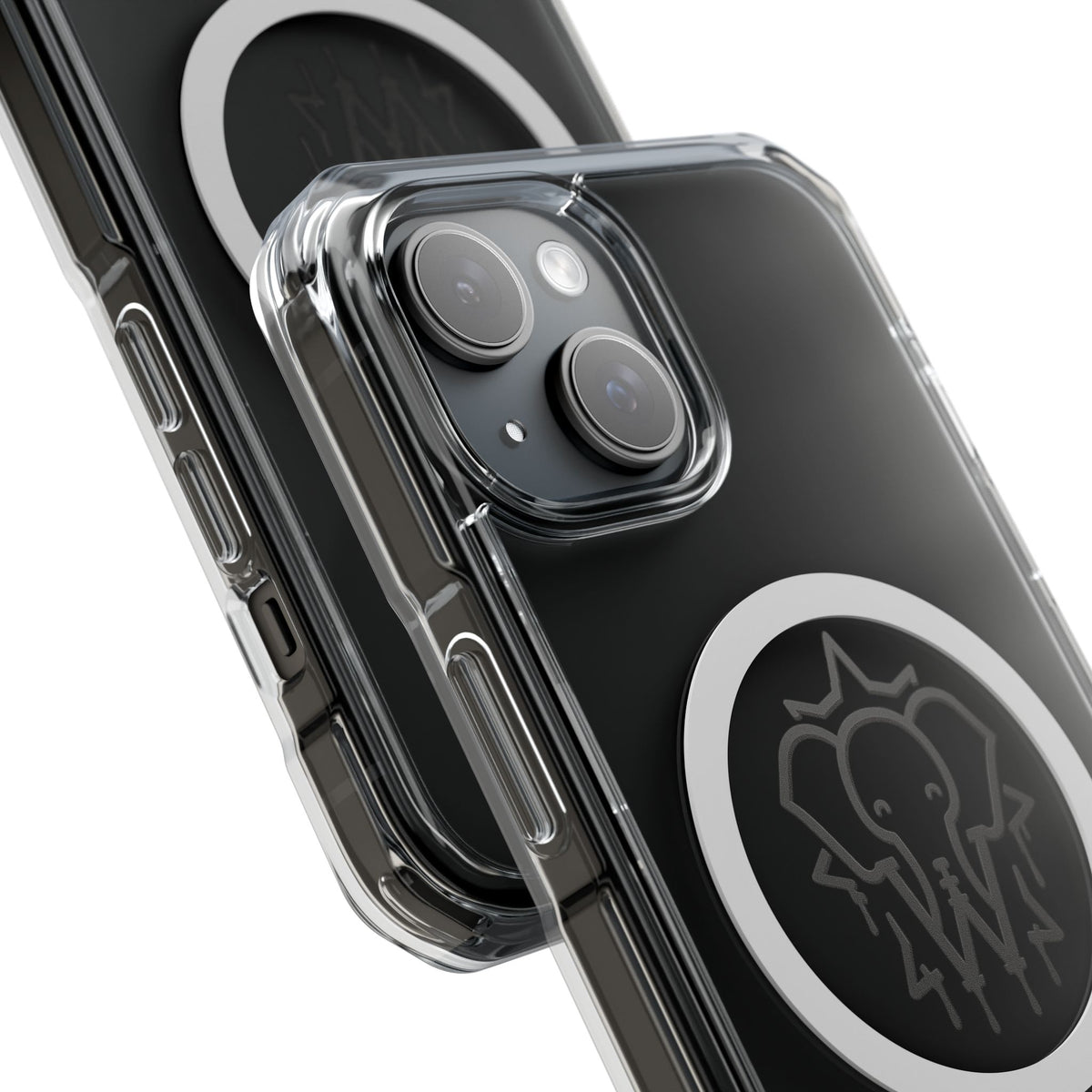 Clear Magnetic Phone Case — Black Elephant Wesalinki Ring Grip