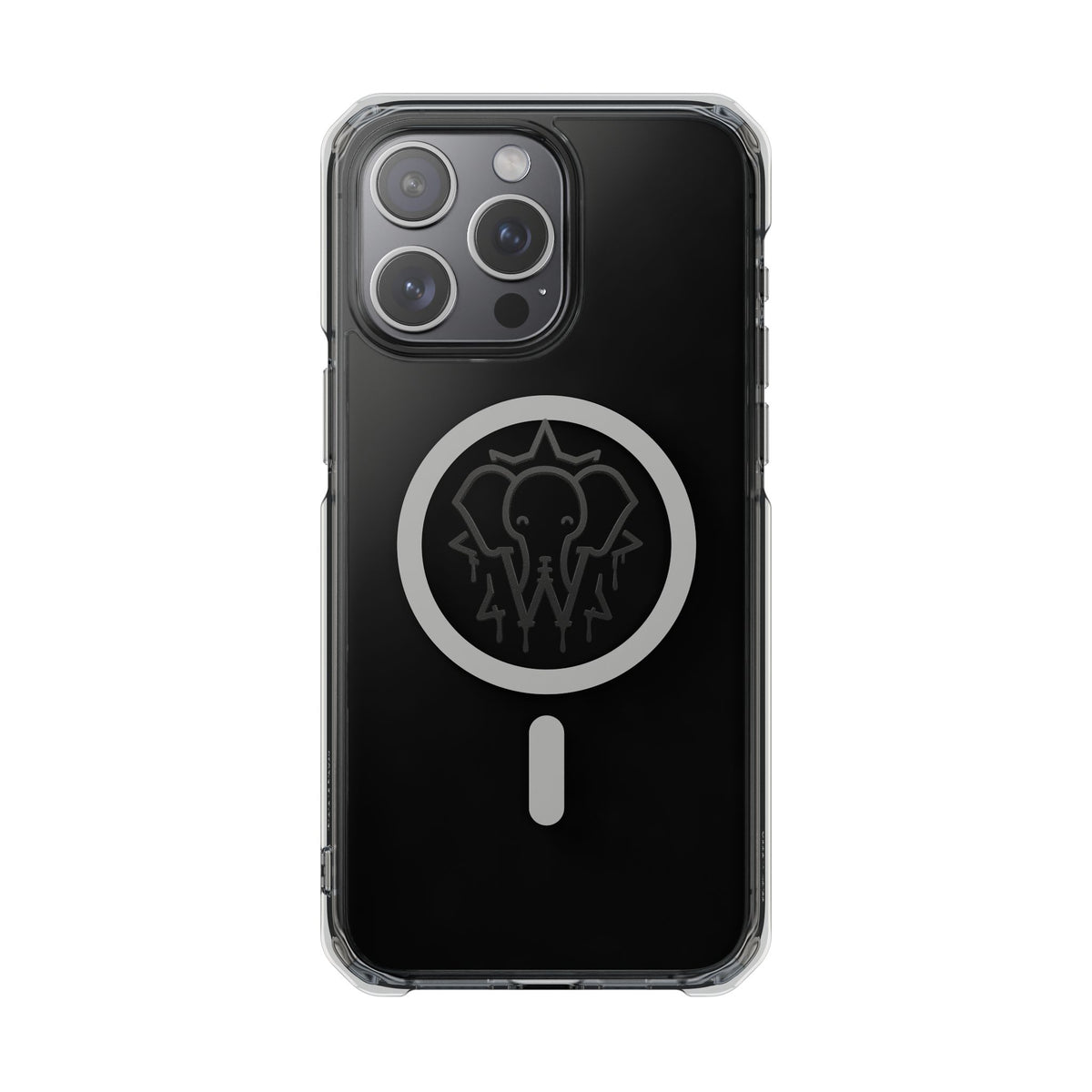 Clear Magnetic Phone Case — Black Elephant Wesalinki Ring Grip