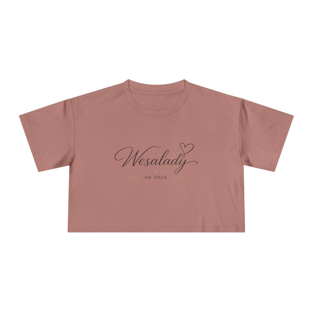 Crop Tee — "Wesalady est. 2024" Feminine Script Crop Top