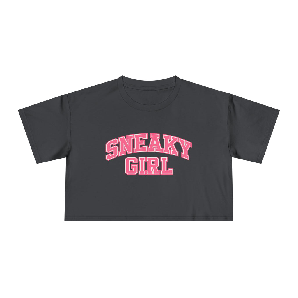 Sneaky Girl Pink Retro Crop Tee