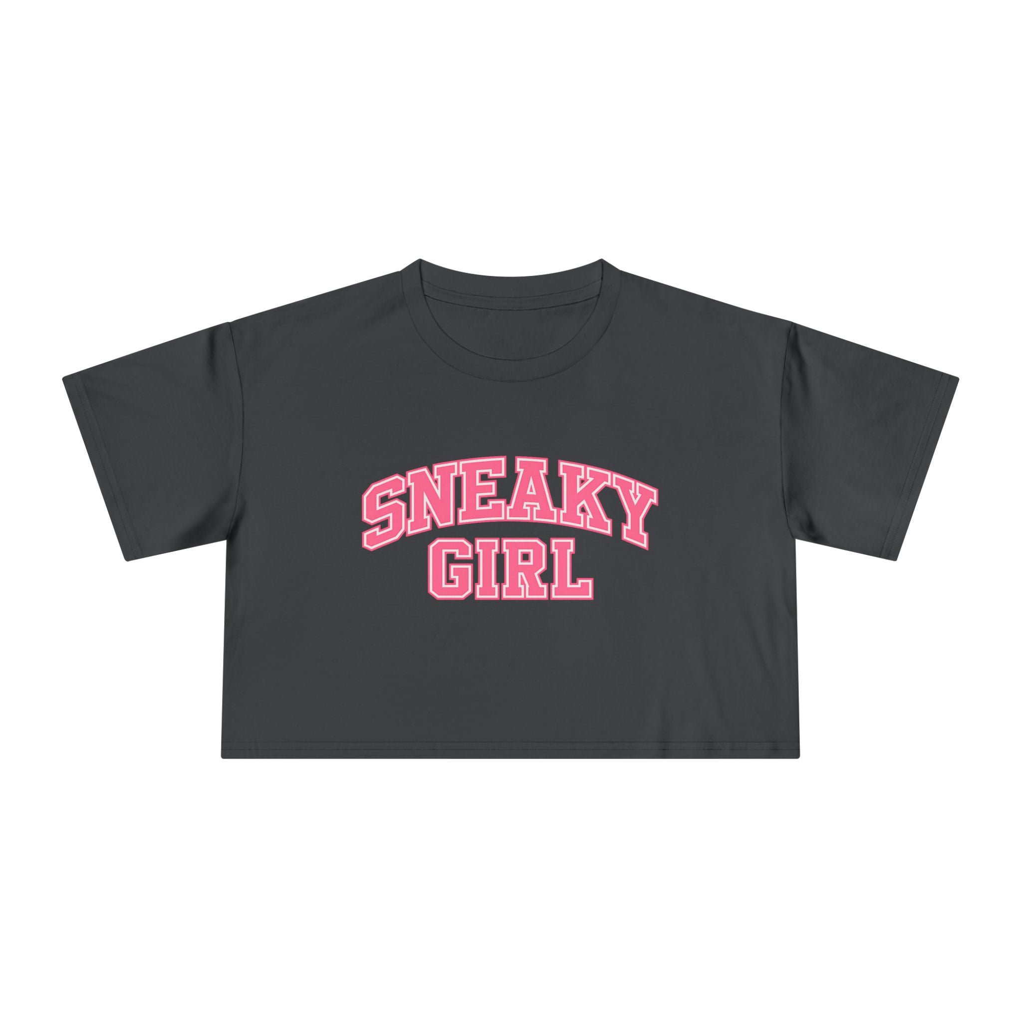 Sneaky Girl Pink Retro Crop Tee