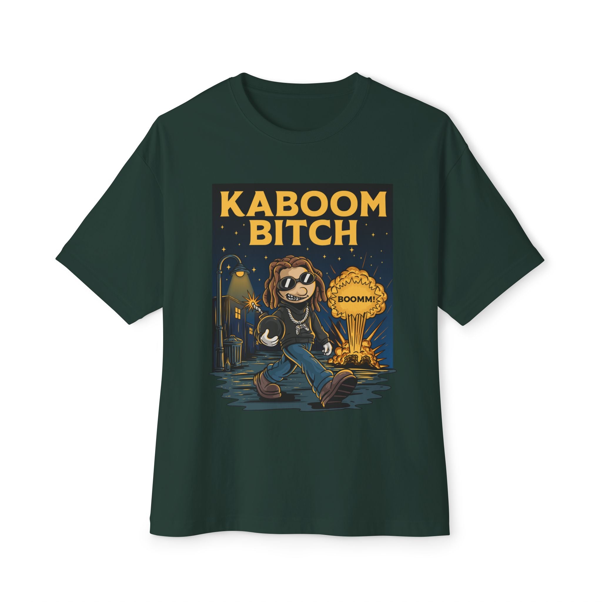Oversized Kaboom Bitch Graphic Box Tee