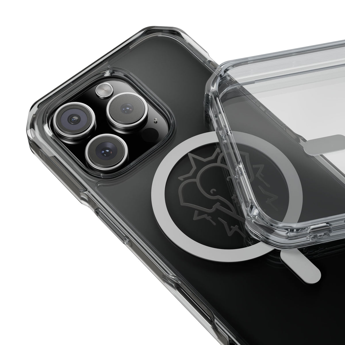 Clear Magnetic Phone Case — Black Elephant Wesalinki Ring Grip