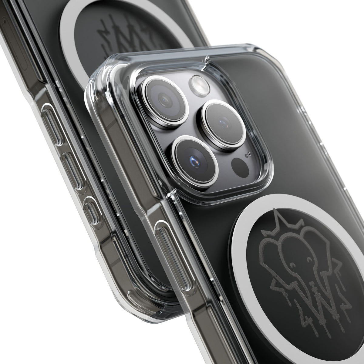 Clear Magnetic Phone Case — Black Elephant Wesalinki Ring Grip