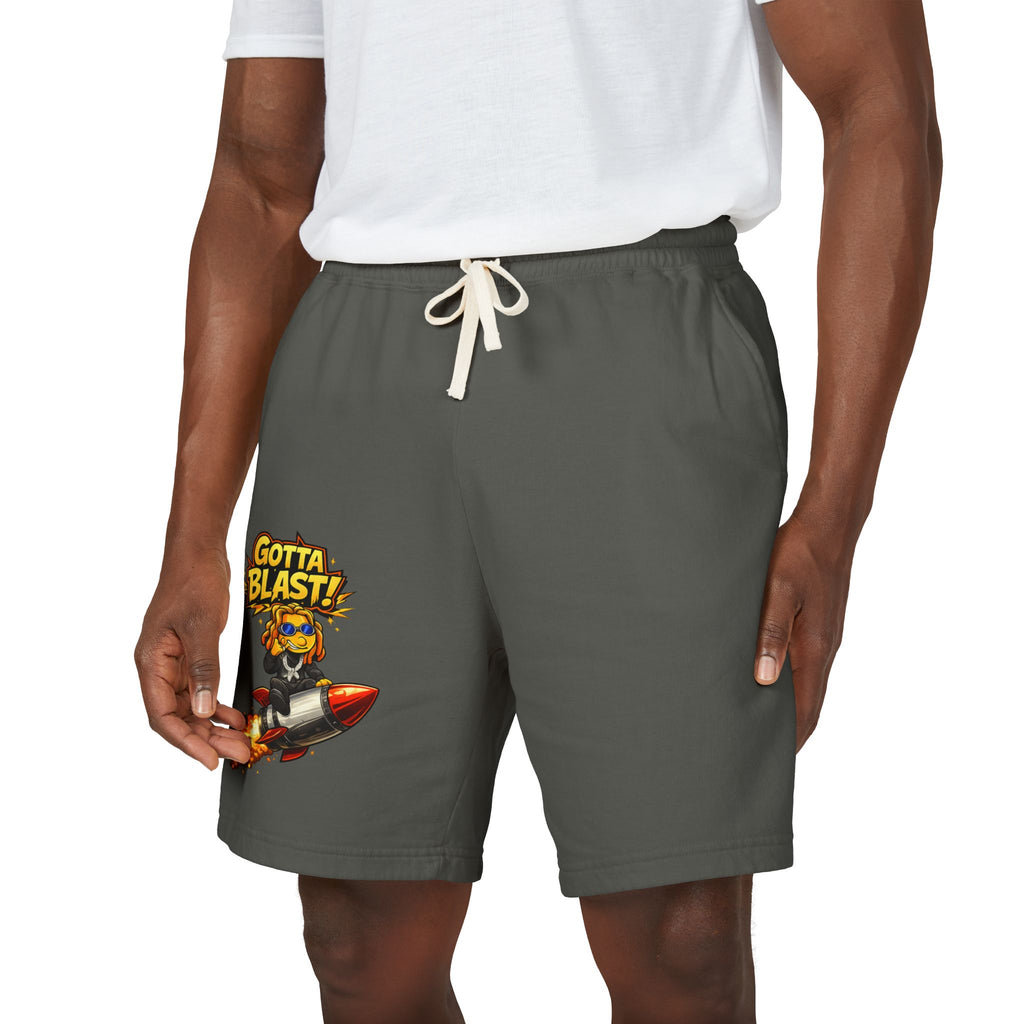 Gotta Blast Sweat Shorts — 'Gotta Blast!' Rocket Character Fleece Lounge Shorts