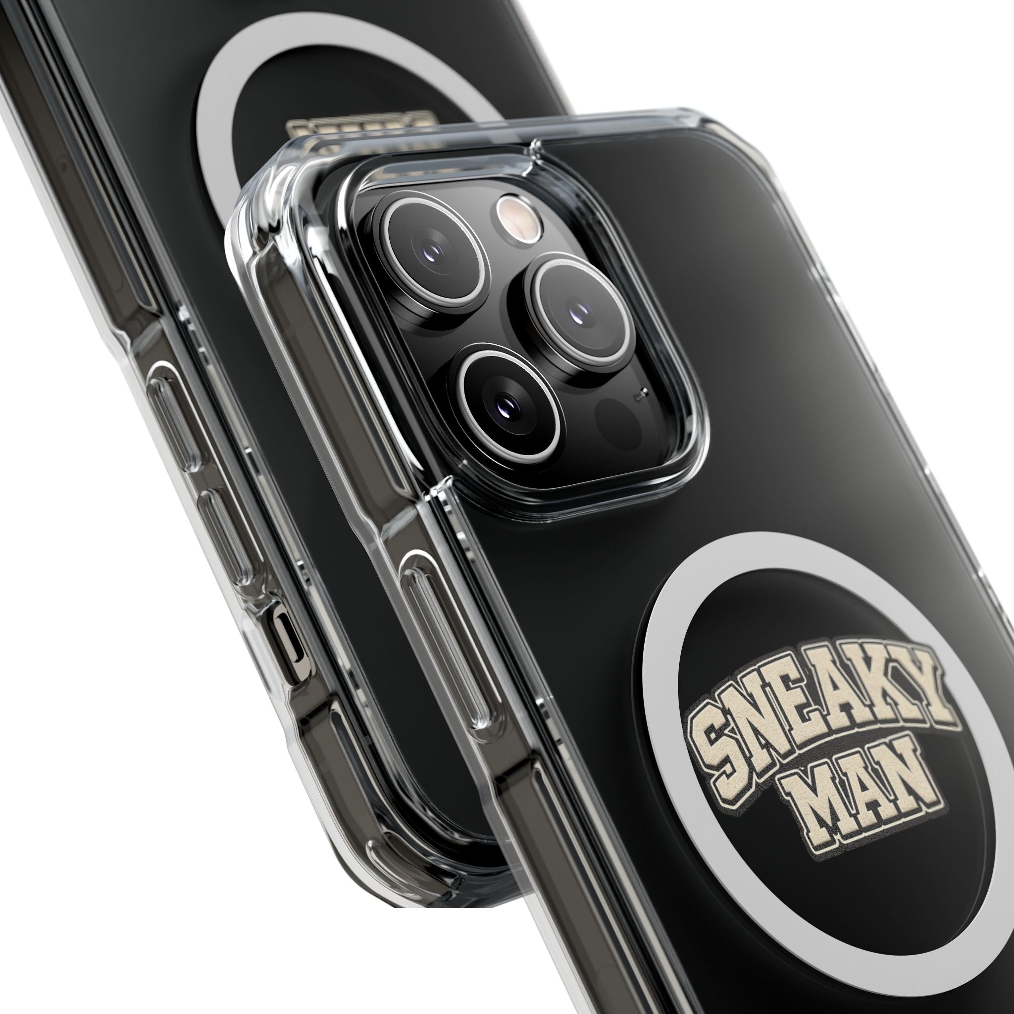 Sneaky Man Magnetic Clear iPhone Case — Clear MagSafe Compatible Protective Case